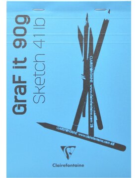 sketchpad GRAF IT, DIN A6 - 80 sheets 90g - sky blue