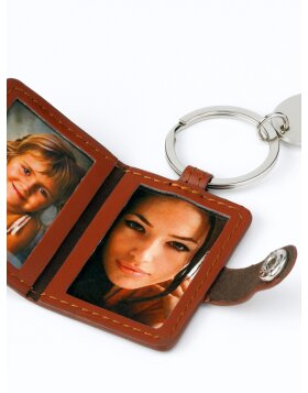 Travel keyring red for 2 photos