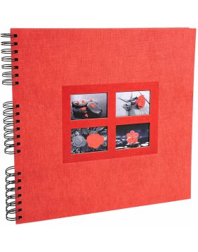 Spiral album 60 black pages Passion - 32x32 cm - Red