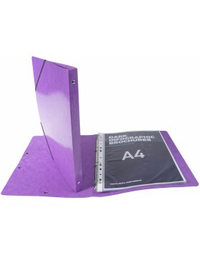 Ring Binder with elastic 4 rings 15mm Iderama - A4 violet violet