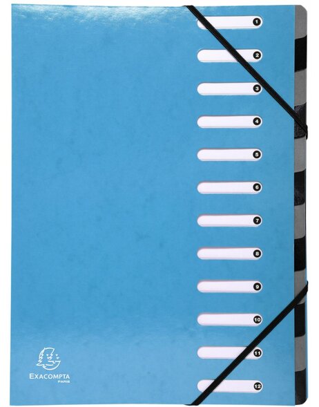 Organ folder Harmonica 12 compartments - Iderama - Light blue
