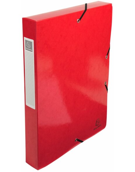 Archivbox Colorspan-Karton R&uuml;cken 40mm mit Etikett DIN A4 Iderama Rot