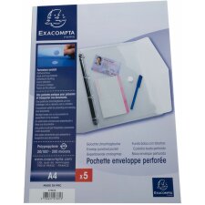 5 perforated brochure cases PP with Velcro - A4