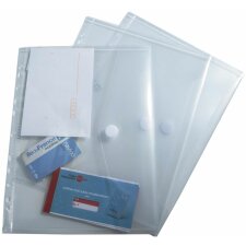 5 perforated brochure cases PP with Velcro - A4