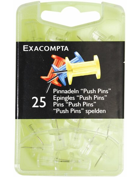 pushpins blister pack 25 pieces crystal 7 mm