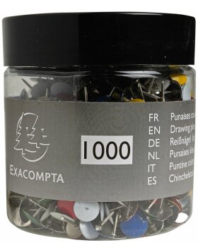 Exacompta 14767E Reißnägel Blisterbox 1000 Stück Bunt Mix