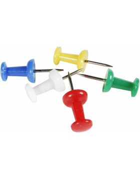 pushpins blister pack 20 pieces coloured, assorted 7 mm
