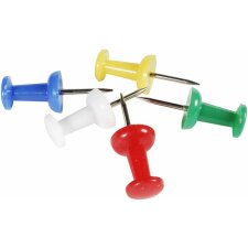 pushpins blister pack 20 pieces coloured, assorted 7 mm