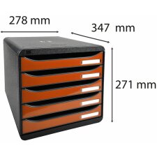 BIG-BOX PLUS - Schwarz-glossy mandarine  347x278x271 mm