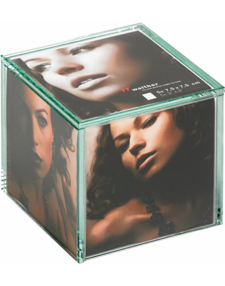 Cube photo en verre Lea 5x 7,5x7,5 cm