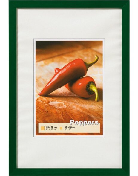 Peppers wooden frame 10x15 cm dark green