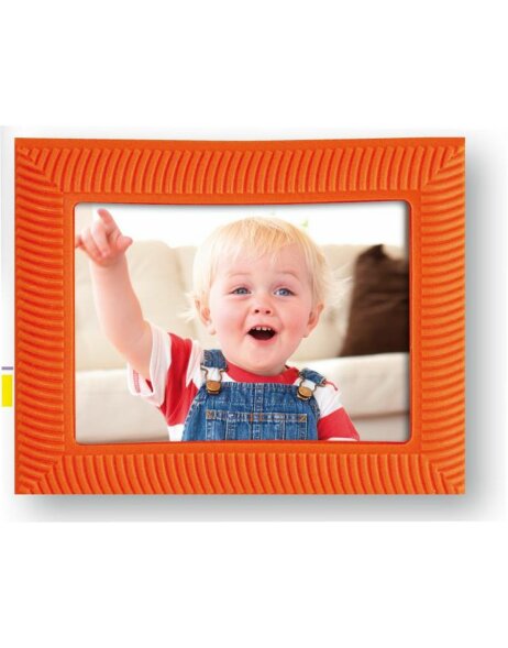 Gumowa ramka na zdjęcia 5x7 cm w kolorze pomarańczowym