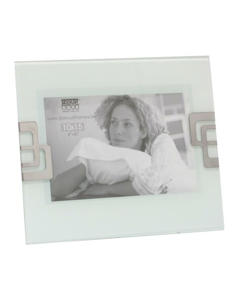 Kuben glass frame with white bar for 10x15 cm to 15x20 cm