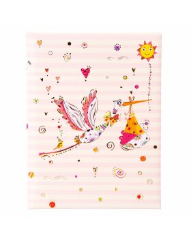 Goldbuch Baby Diary Adebar pink 21x28 cm 44 ilustrowane strony