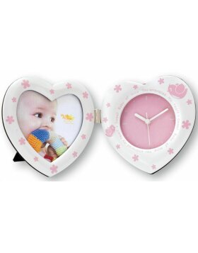 Picture Clock Heart Clock 10x20 cm for girls