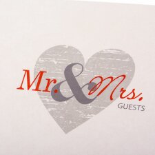 Huwelijks gastenboek Mr. en Mrs. 23x25 cm