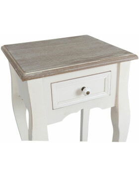 5H0197W Table dappoint en blanc - 33x30x62 cm