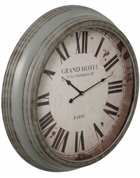 Clayre & Eef 5KL0017 Reloj de Pared Ø 64 cm Gris Metal Redondo Reloj de Pared Reloj de Pared Hotel