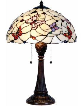 Tiffany lampe de table &Oslash; 41x60 cm rouge multicolore