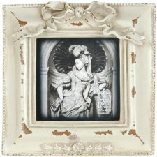 2641 antique frame white 8x8cm