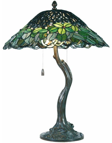 Tiffany table lamp &Oslash; 47x58 cm colourful/green