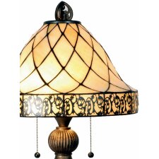 LumiLamp 5LL-5408 Lampada da tavolo Tiffany Ø 36x62 cm Triangolo di vetro marrone beige