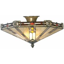 Tiffany ceiling lamp Ø 40x23 cm colourful/natural