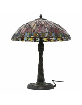 Tiffany table lamp Ø 45x56 cm colourful/red