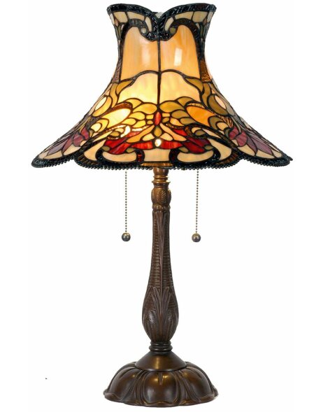 LumiLamp 5LL-5533 Lampa stołowa Tiffany &Oslash; 51x66 cm Lampa biurkowa z ż&oacute;łtego szkła