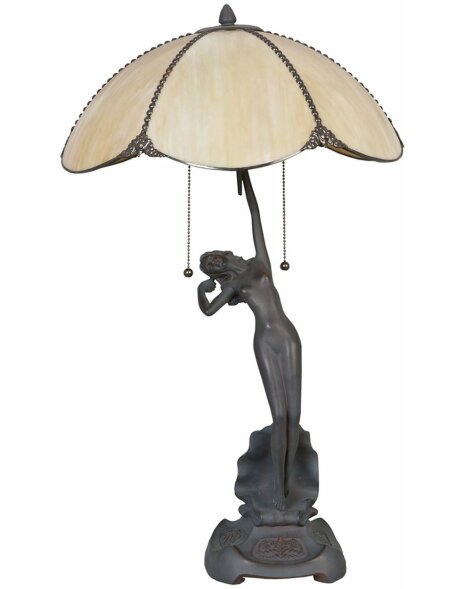 Tiffany table lamp &Oslash; 41x70 cm colourful/grey