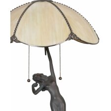 Tiffany table lamp Ø 41x70 cm colourful/grey