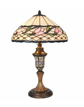 Tiffany table lamp Ø 40x60 cm colourful/rosé
