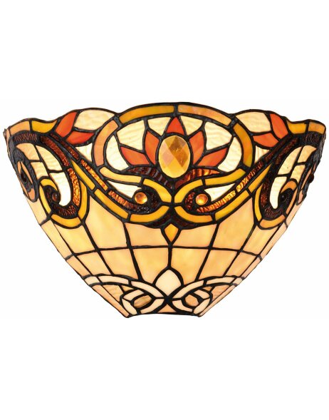 LumiLamp 5LL-5778 Lampa ścienna Tiffany 30x15x20 cm Ż&oacute;łty Brązowy Metal Szklany Tr&oacute;jkąt