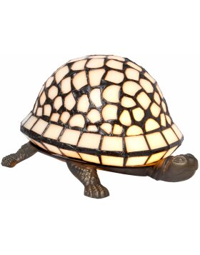 Tiffany Tischlampe Schildkröte 18x45 cm natur