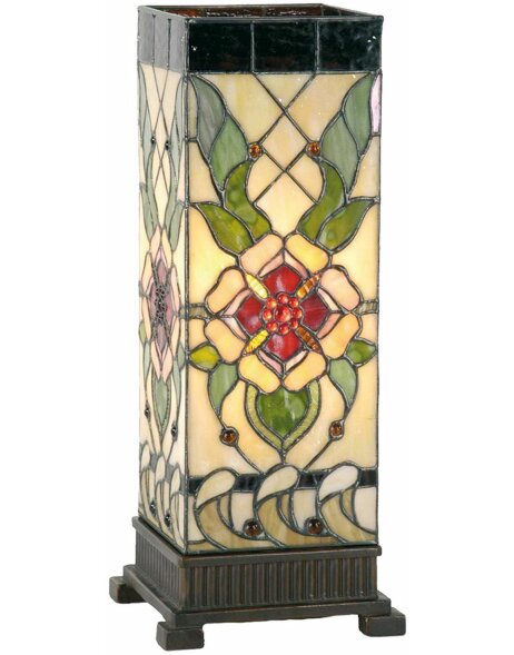 Tiffany lampe de table 18x45 cm rose