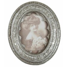 2764 antique silver frame Baroque 7x9 Oval