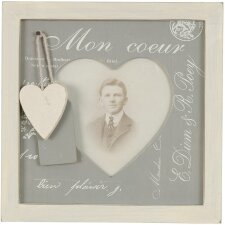 2806G Antique frame with heart application 9x10 cm