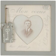 2806N Antique frame with heart application 9x10 cm