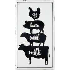 Text plate Kitchen in black/white - 5Y0328 Clayre Eef