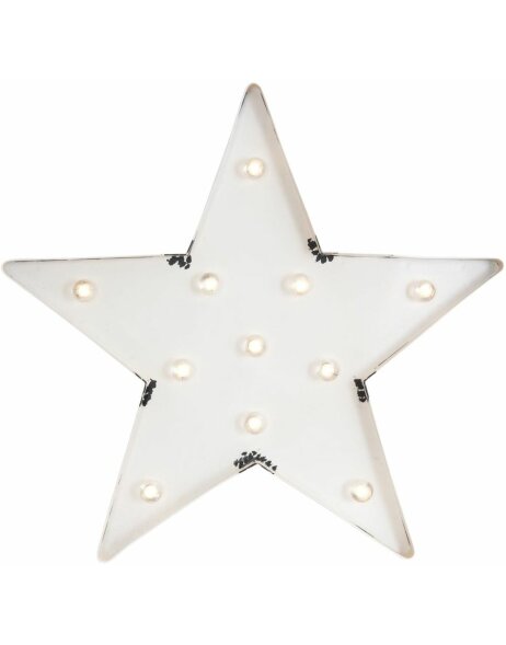 decoration STAR with LED white - 63373