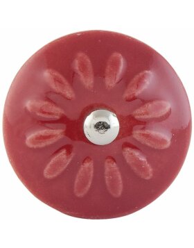 63507 - furniture knob Ø 3 cm in red/silver