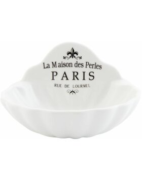 Clayre & Eef 63607 Porte-savon Coquillage 11x9x7 cm Blanc Céramique Rond