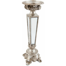 candle holder silver 9x9x32 cm - 63610
