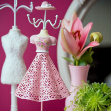 jewellery holder in pink/white 63634