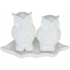 OWL - salt and pepper in white by Clayre & Eef