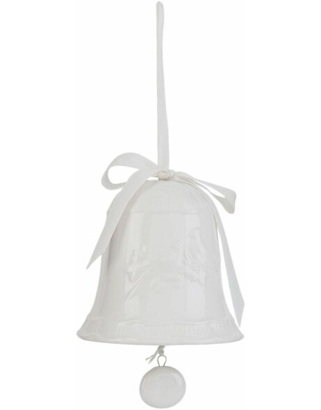 6CE0535 Clayre Eef bauble - Bell II white