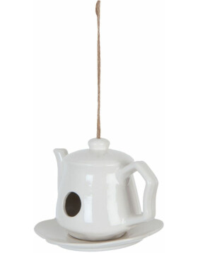 Tea pot - decoration in white by Clayre & Eef