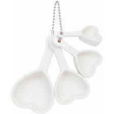 4 pieces heart spoons white