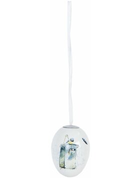 decoration hanger Easter Egg - 6CE0642 Clayre Eef white