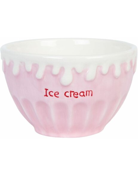 6CE0659 - Ciotola per gelato bianca e rosa